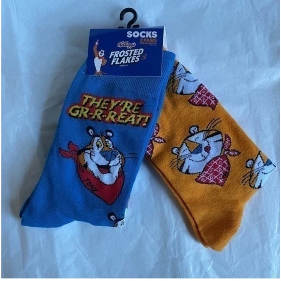 Kelloggs Unisex Tony the Tiger  Crew Socks Size 8-12 - Picture 1 of 4